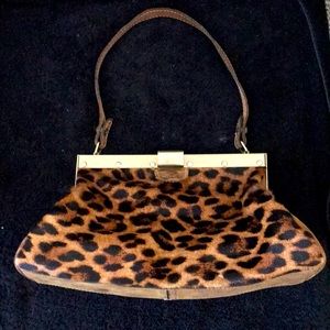 Leather Leopard Print Purse